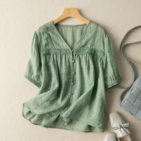 EVELYN LINEN BLOUSE