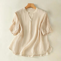 VIOLET LINEN BLOUSE